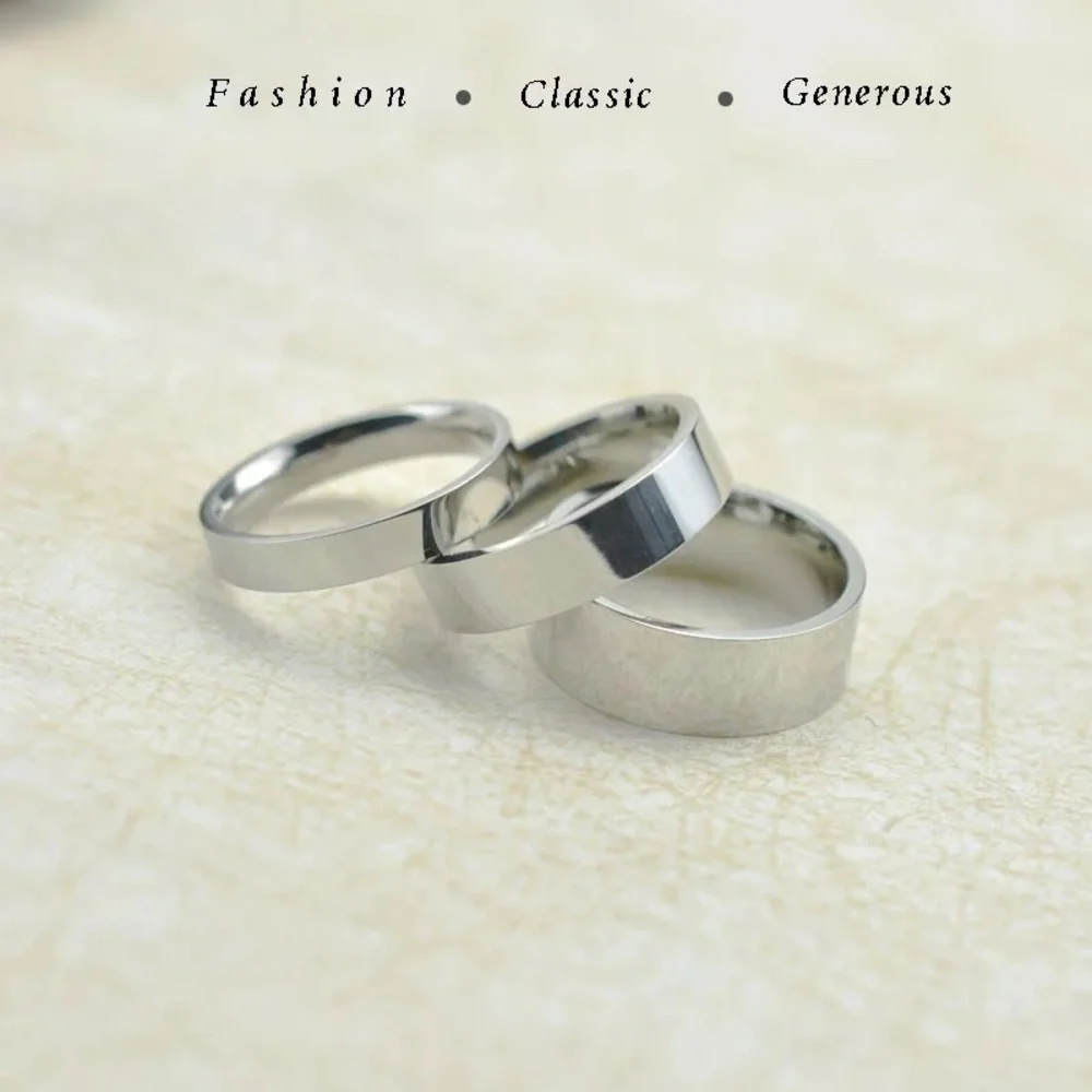 2-6mm Titanium Steel Matte Black Wide Men Ring